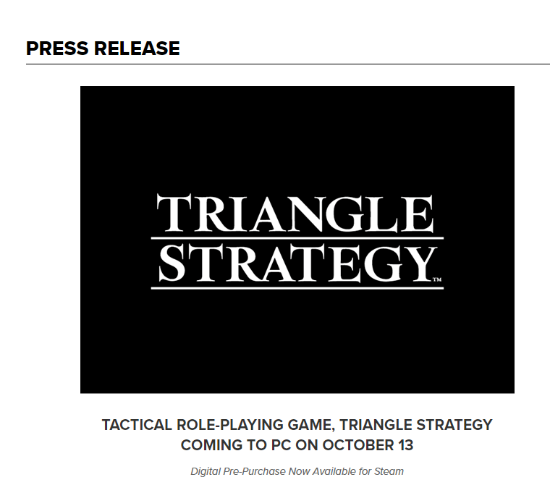 终于等到你！三角战略PC版10月13登陆Steam